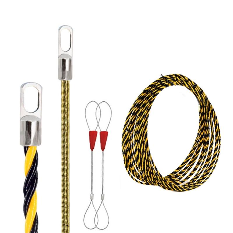 Electrical Spring Wire Threader Fish Tape Electrical Wire Threader Flat Head Manual Cable Puller Tool for Electrical