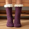 Womens Fuzzy Sock Fluffy Hemp Soft Female Striped Home Indoor Winter Warm Plush Non Slip Grip Thermal Thick Slipper Floor Socks