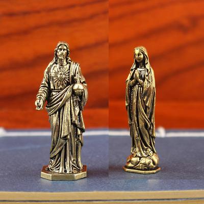 Statua di Dio in Ottone Fatta a Mano Stile Vintage Decorazione da Scrivania Lavorazione Artigianale Transfrontaliera Creativa Piccola Statuetta in Rame Ornamento per la Casa
