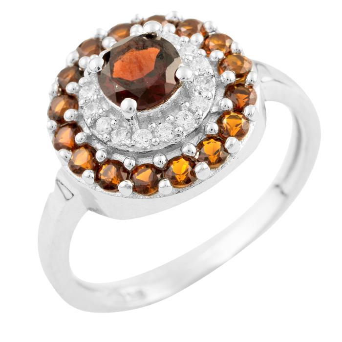 

Срібна каблучка з натуральним гранатом 1.492ct, вага виробу 3,33 гр (0927473) 17.5 темні цукерки apple червоний колір