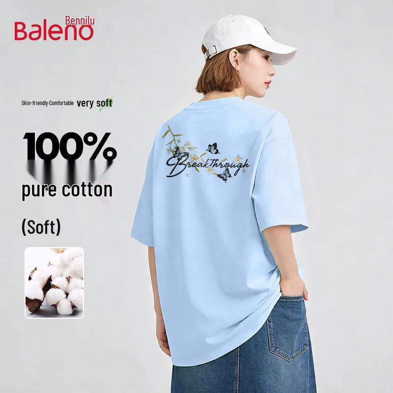 Baleno Women's Daisy Butterfly Print Cotton T-Shirt