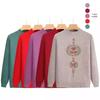 2024 Grandma's Fleece-Lined Warm Base Layer Sweater for Middle-Aged & Elderly Women, Autumn/Winter Collection
