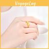 Adjustable Stunning Brass Gold Plated Ring With Heart Bowknot And Design Wheat