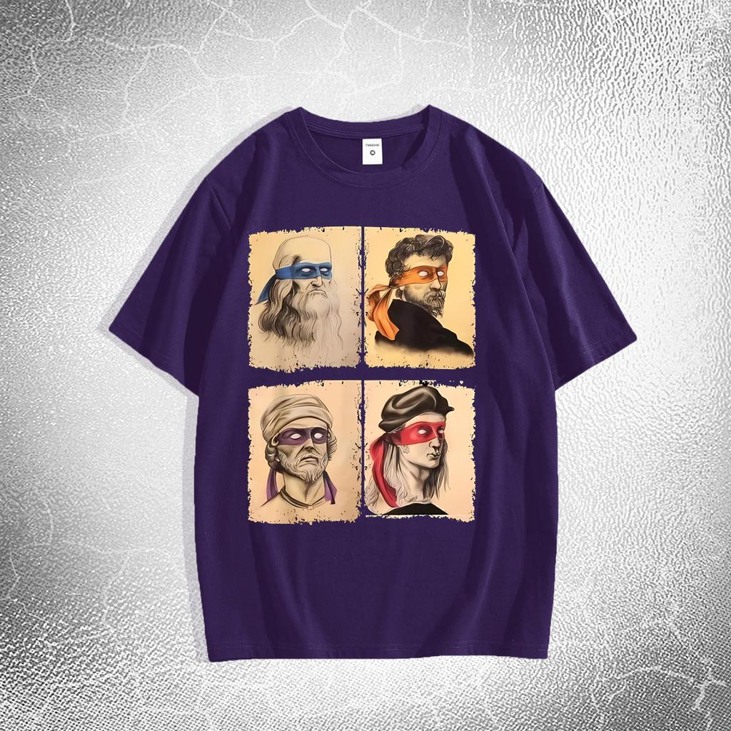 Men's Oversized Renaissance Artist Graphic Print Casual T-shirt