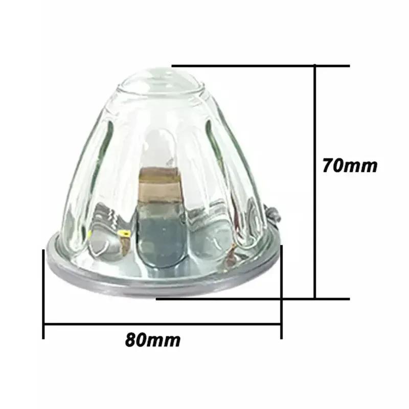 1 Pair Amber Watermelon Light Glass Kit Clear Lens With 1156 LED Bulb Incandescent Lamp For Truck Camper RV Side Lights