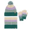 Children's Scarf Three Piece Set with Plush Contrasting Color Ball Hat, Scarf Gloves, 3-piece Set for Warmth