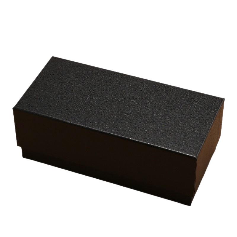 Leather Sunglasses Case Set: Large V-Shaped Glasses Case with Top and Bottom Lids, Four-Piece Packaging Box for Sunglasses