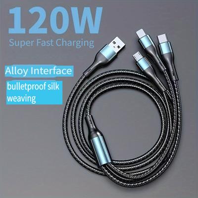 Digital Cables Multi-Charging 3-in-1 Cables Superior Durability, Type C Fast Charging