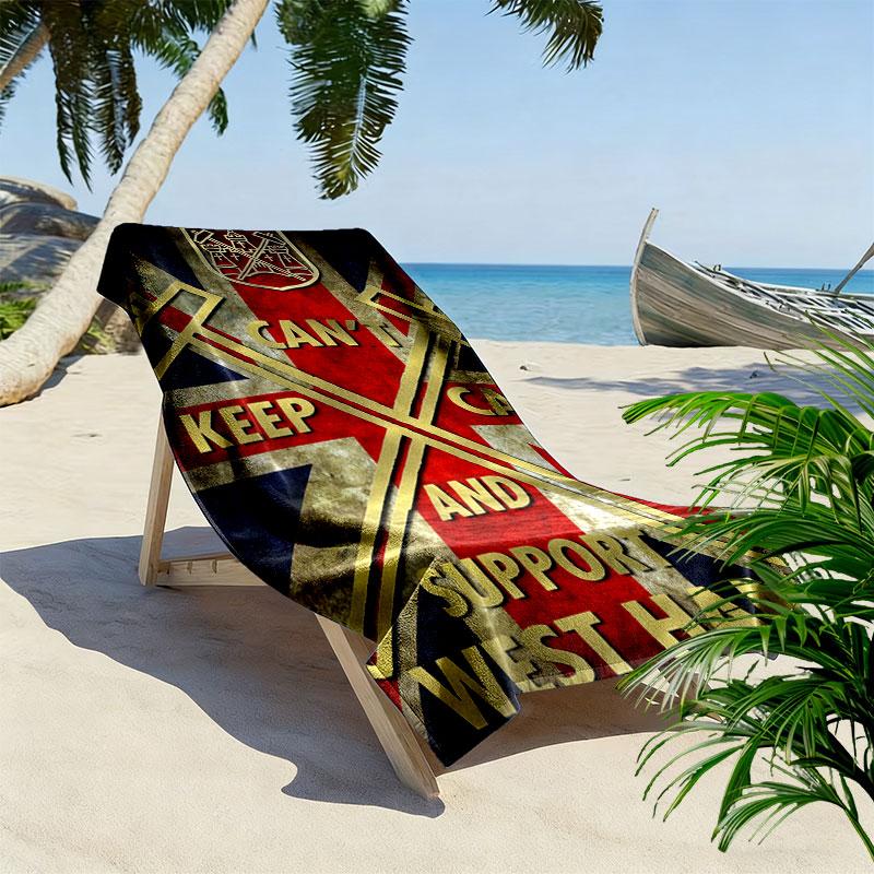 WHUFC Logo Aufdruck Strandtuch, Großes Weiches Schnelltrocknendes Handtuch für Strand Camping Schwimmen