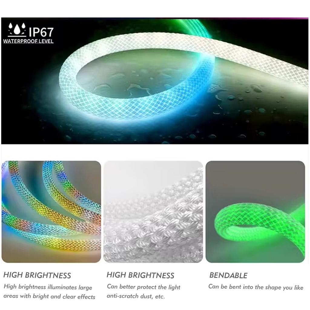LED Neon RGB Strip USB Powered Flexible Silicone Neon Lamp IP65 Waterproof DIY Luminous Light Strips for Desktop Wall Decoration