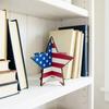 Ornements d'étoiles en bois 3D Étoiles patriotiques Américaines Rayures et Étoiles Assemblage sans outil Ornement pour la décoration de la maison et du bureau Décorations du 4 juillet