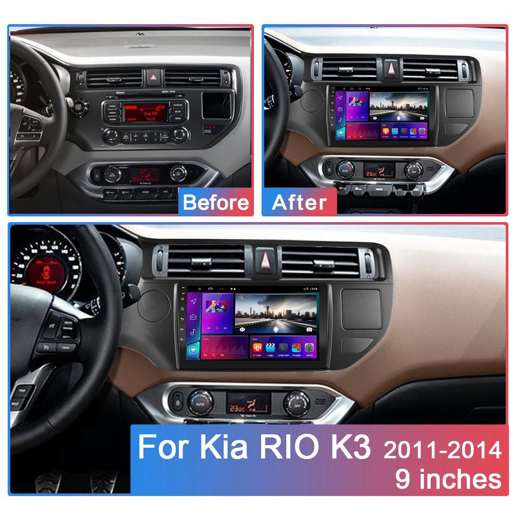 9palcové bezdrátové Android autorádio Carplay pro KIA K3 RIO 2011-2014 Multimediální přehrávač videa GPS navigace WIFI 2+32GB