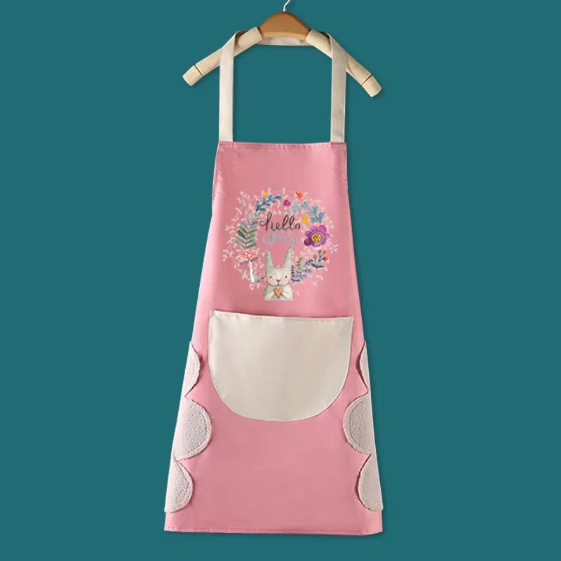 Women'S Kitchen Apron Men'S Household Kitchen Apron Wipeable Waterproof And Oil-Proof Table Vegetable Female Baking Accessories
