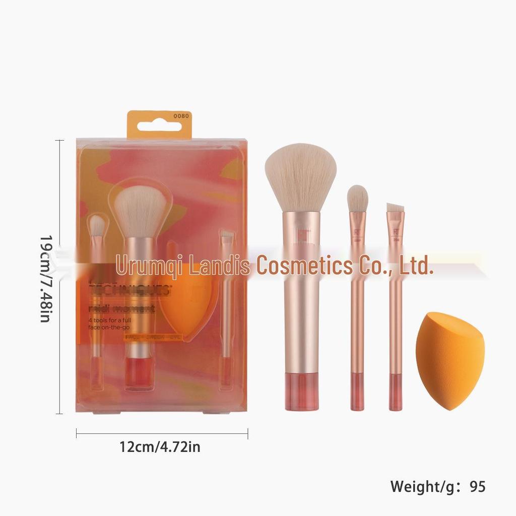 RT Series Makeup Brush & Sponge Set: Blending & Eyeshadow Brushes with Beauty Sponge