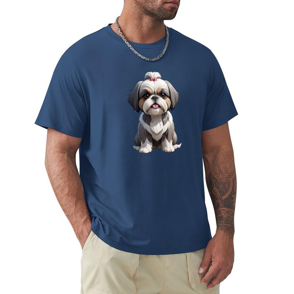 Shih Tzu Tshirt Short Sleeve Tee New Edition Quick Drying Unisex Clothing