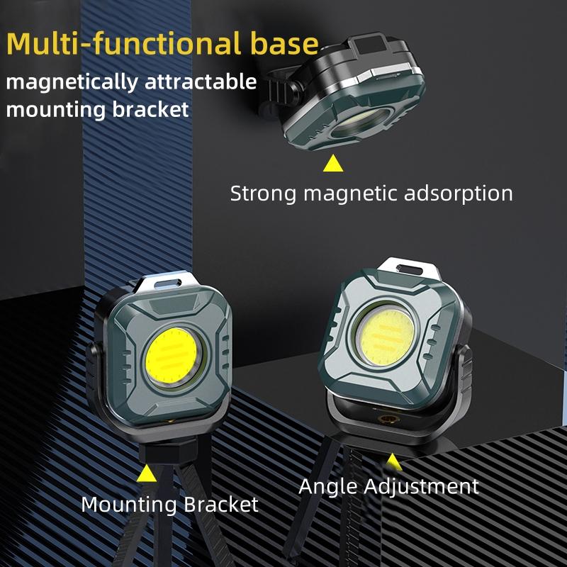 1/2/3PCS New outdoor mini portable camping light with magnetic function COB keychain light emergency maintenance lighting