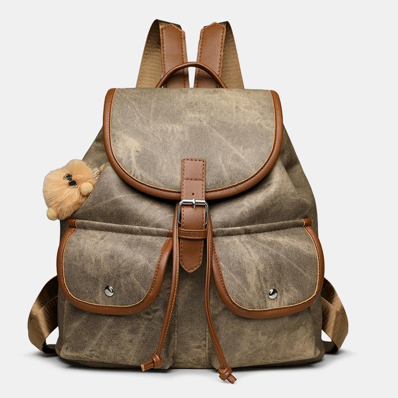 Vintage Color Block Backpack Women's Lightweight Backpack