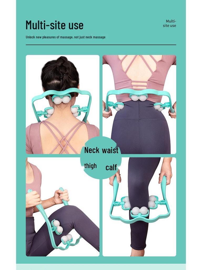 Handheld Dual Ball Neck & Trapezius Massager for Cervical Spine – Multifunctional Manual Massager