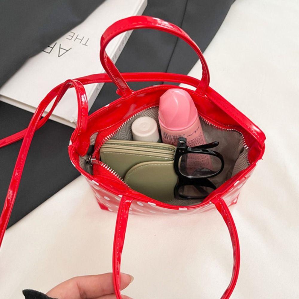 Lovely Lace Plaid Handbag Polka Dot Sweet Crossbody Bag Retro Lattice Cherry Handbag  Travel