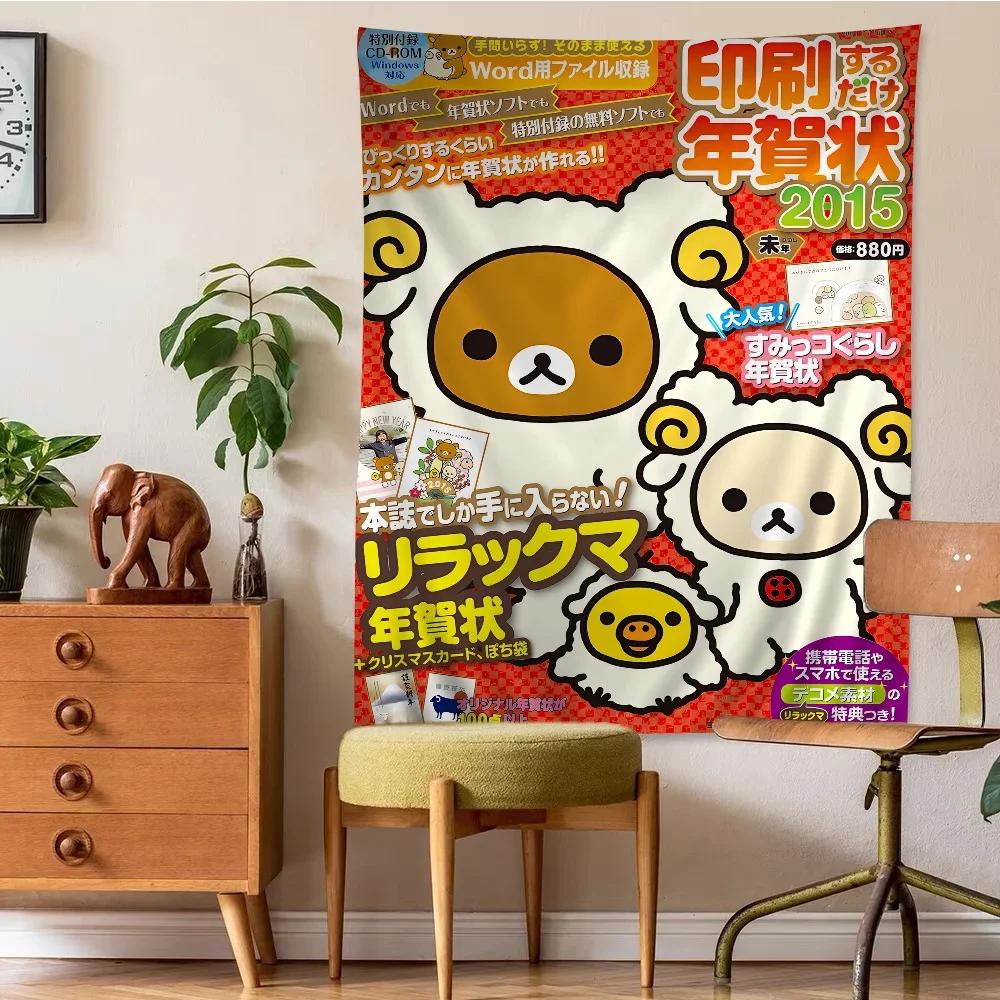 Japan Anime Cute Cartoon Rilakkuma Hanging Bohemian Tapestry Bohemian Wall Tapestries Mandala Kawaii Room Decor