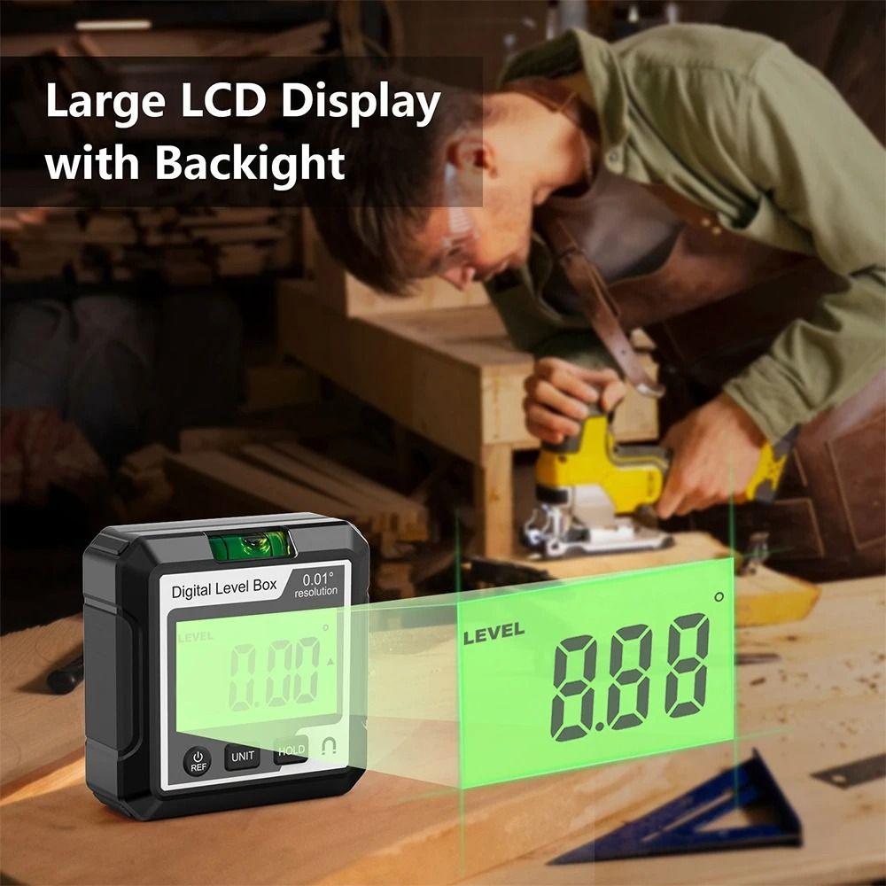 Multifunctional Digital Inclinometer Magnetic LCD Display Digital Angle Gauge 360-degree Measurement High Accuracy