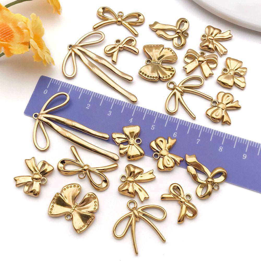 Stainless Steel Bow Pendant Charm for DIY Jewelry Bracelet/Necklace