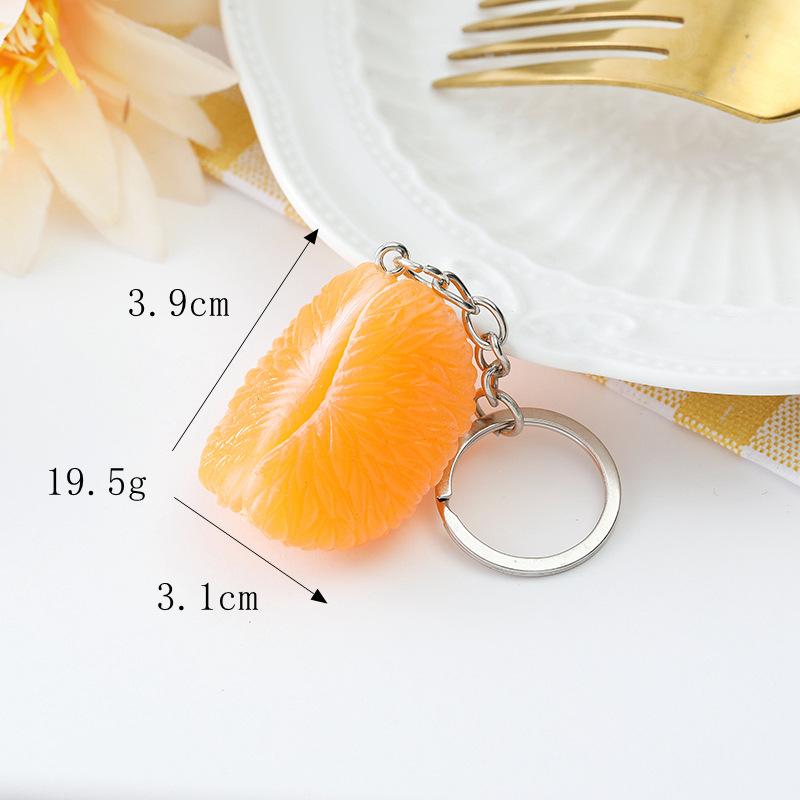 Cute Creative Bag Pendant, Orange Petal Keychain