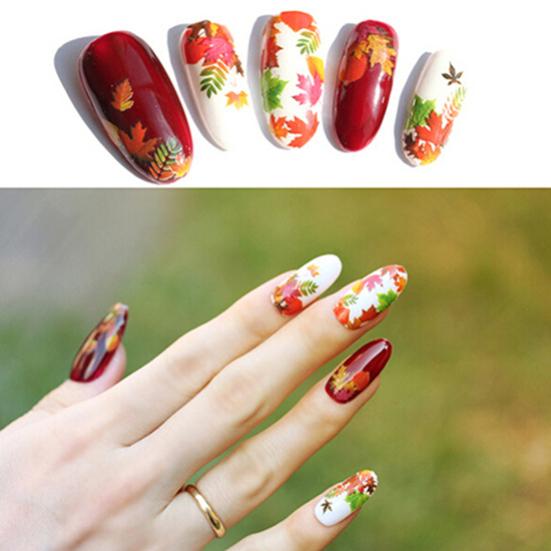 Maple Leaf Flower Butterfly Manikúra Nail Art Decal Samolepky Tipy Dekorace