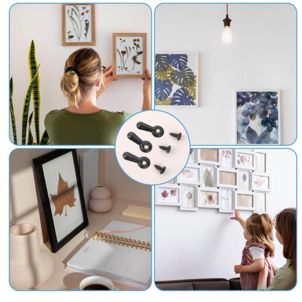 100PC Frame Picture Turn Button Fasteners Set Gold Hardware Backing Clips Picture Frame Backing Clips with Screws for Hanging Pictures Photos