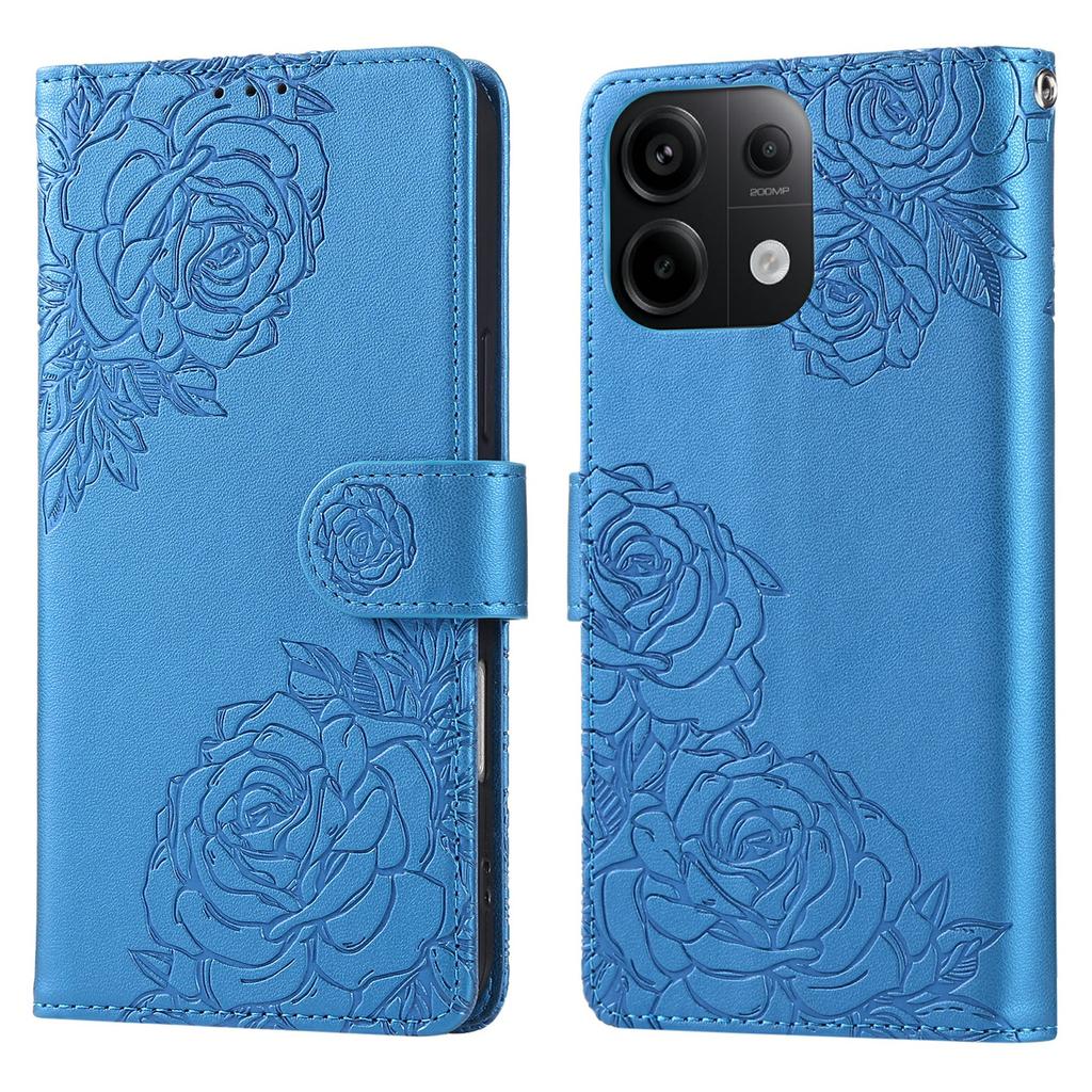 For Xiaomi Redmi Note 13 Pro 5G/Poco X6 5G Case Rose Flower PU Leather Wallet Phone Cover with 3 Card Slots