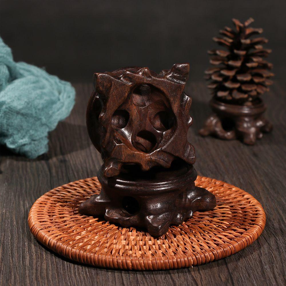 Wood Display Stand Base for Crystal Ball Sphere Globe Stone Decoration Crafts Figurines Miniatures Crystal Ball Holder Bracket