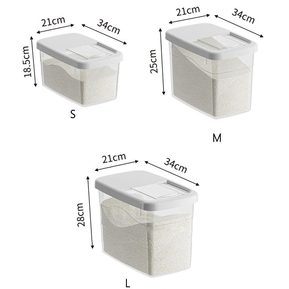 Transparent Rice Storage Box 7.5/10/12.5kg Rice Dispenser Rice Storage Container  Grain