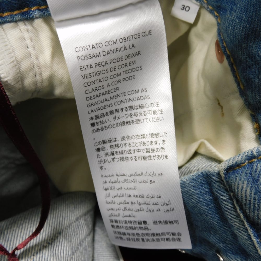 Used 9539 Tapered Fit Denim 796360 XDC6P 4206 51178 Current 30 Button Fly Washed Unused Logo Cotton Light Blue Men's