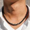Collier Homme Pierres de Lave Onyx 6mm Énergie Positive Guérison 3 Styles Disponibles Accessoires Cool pour l'Extérieur Moto Choker Collier