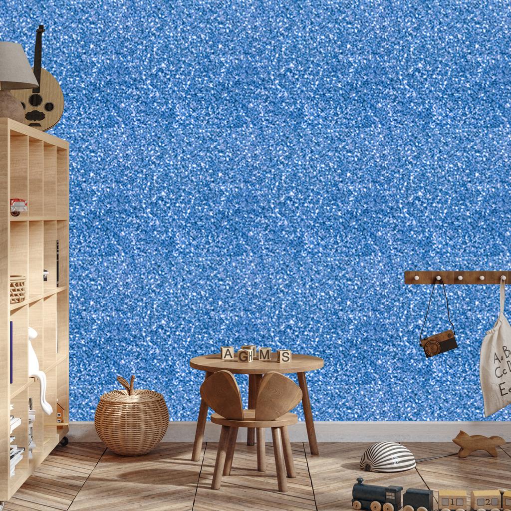 Blue and Azure Glitter Wallpaper for Living Room and Bedroom 50x1000