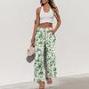 Womens High Waisted Wide Leg Pants Drawstring Palazzo Trousers with Pockets Dot Print Casual Lounge Pant