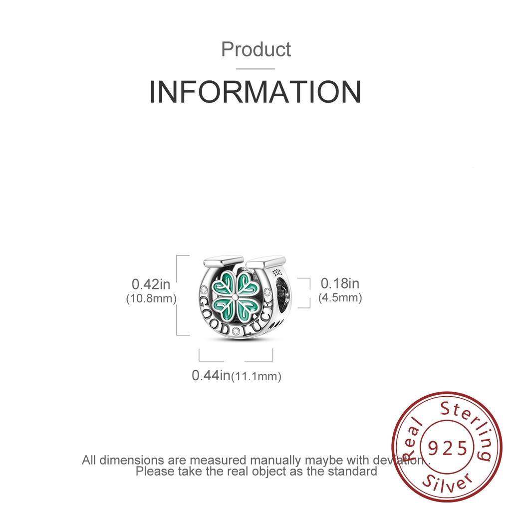 Latest In Genuine Copper Horseshoe Clover Pendant Piece Decorative Charms Bead Elements Suitable For Authentic Bracelets Jewelry Creation For Women