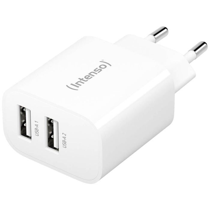 Intenso W24AA Chargeur USB 24 W 2x USB-A blanc intérieure