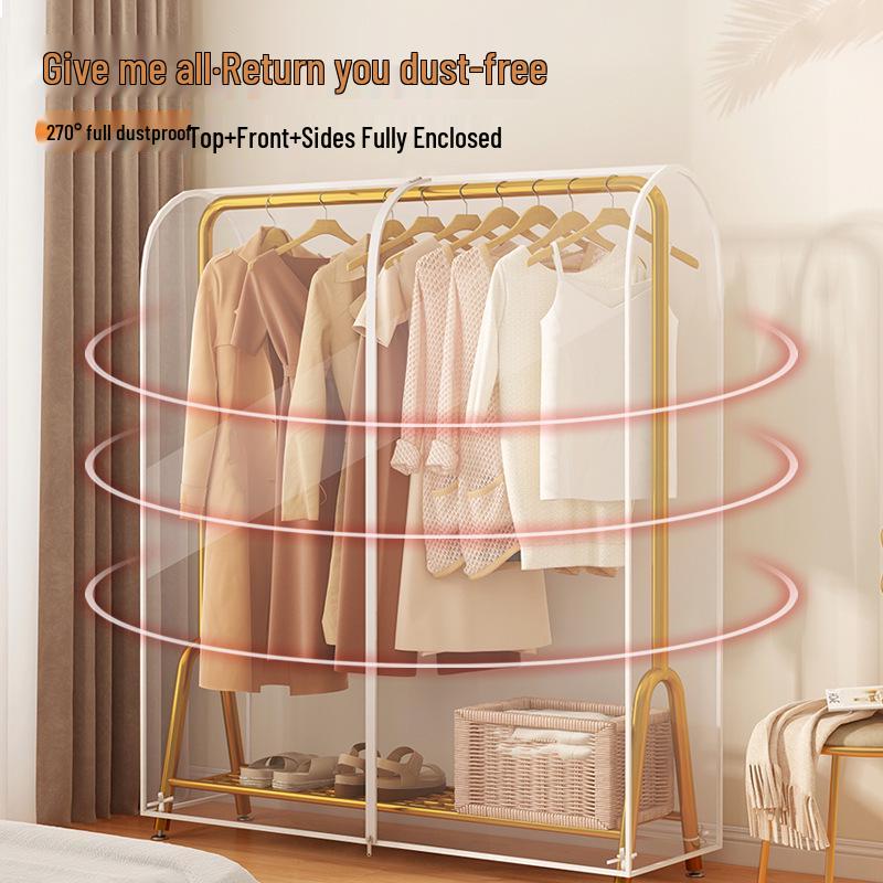 Popular Double-Rod Floor-Standing Garment Dustproof Cover Hanger