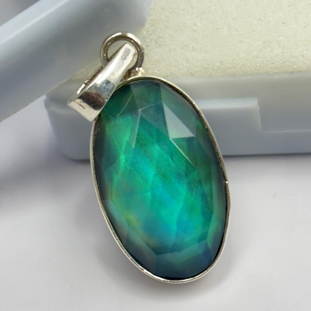 Pendentif Oval CERTIFIÉ en Argent Sterling 925 Opale Naturelle 21 Carats Bijoux Pour Cadeau