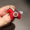 Bo Xin Yun Year of the Horse Rhinestone Red Brooch - Festive Clothing Accessory & Birthday Gift