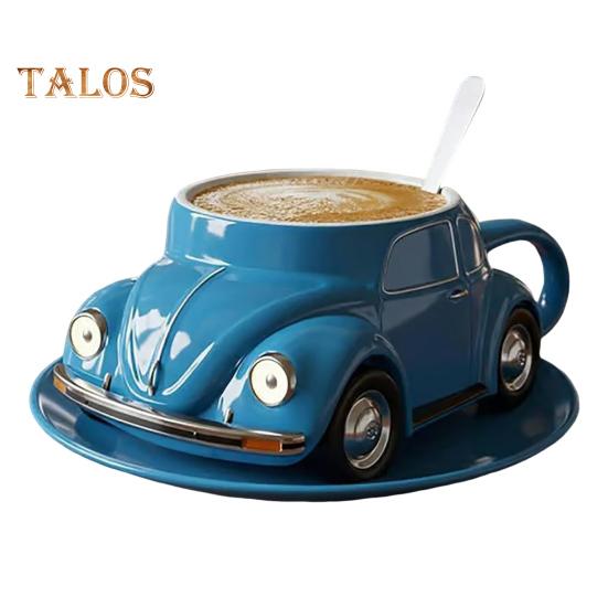 

Кофейная чашка в форме жука, забавная кружка для напитков для автолюбителей, новинка, чайная чашка, декор для домашнего офиса, креативные подарки для любителей жуков синий