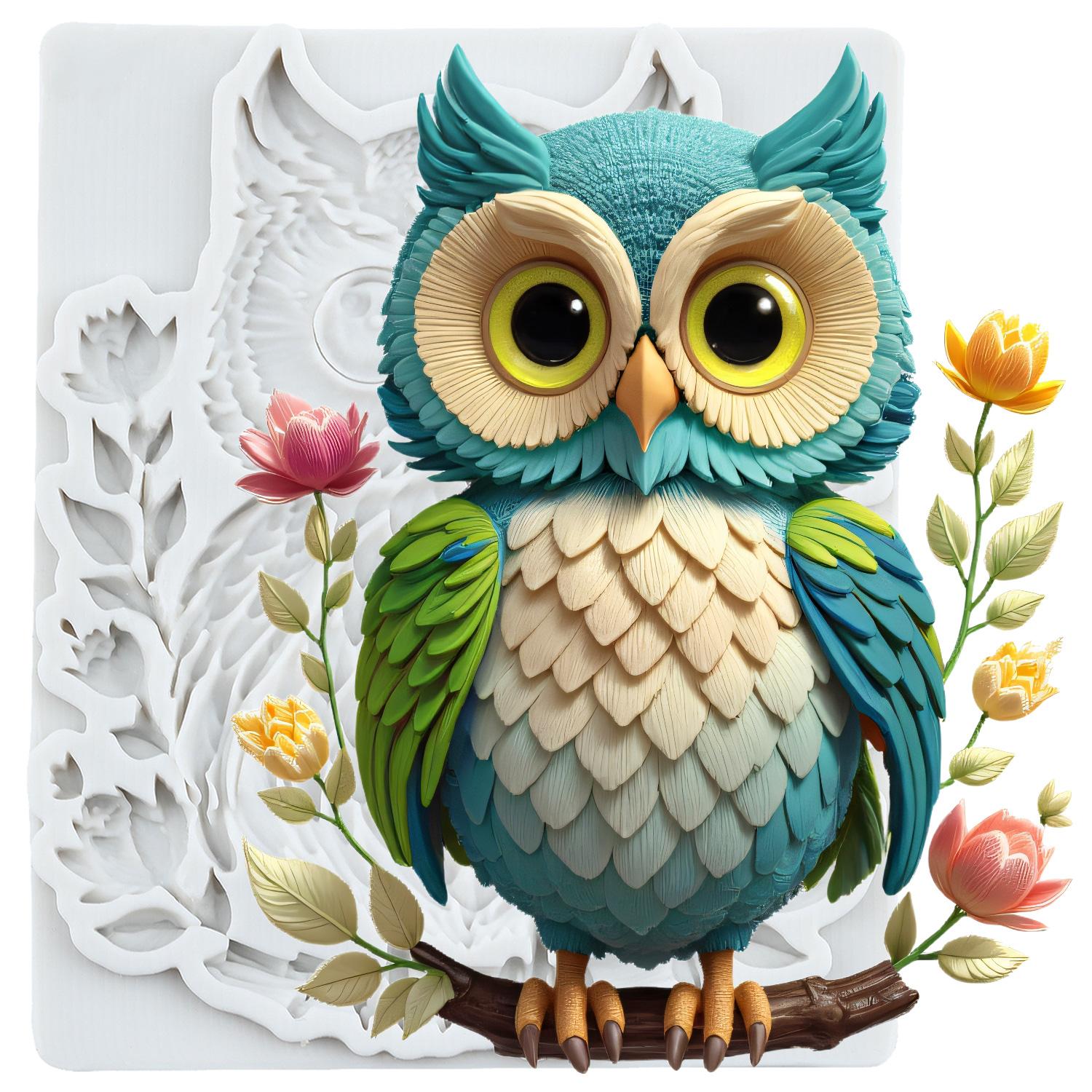 

Силиконовая форма Совы Формы для мастики Совы Инструменты для украшения торта Топпер для кекса Конфеты Сахарная мастика Полимерная глина серый