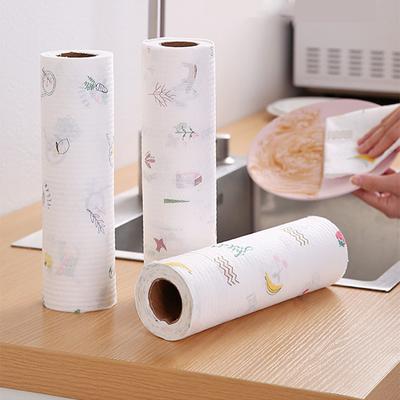 50 pieces/Set Non-Stick Oil Disposable Kitchen Paper 1PCS Cleaning Cloth Thickened Dry Dual-use Towel Washable Wet Cleaning Tool Non-shedding  Unique