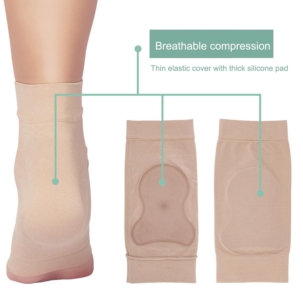 1 Paar Fersen Silikon Gepolsterte Schutzhülle Weicher Fuß Knöchel Elastische Schutzsocke