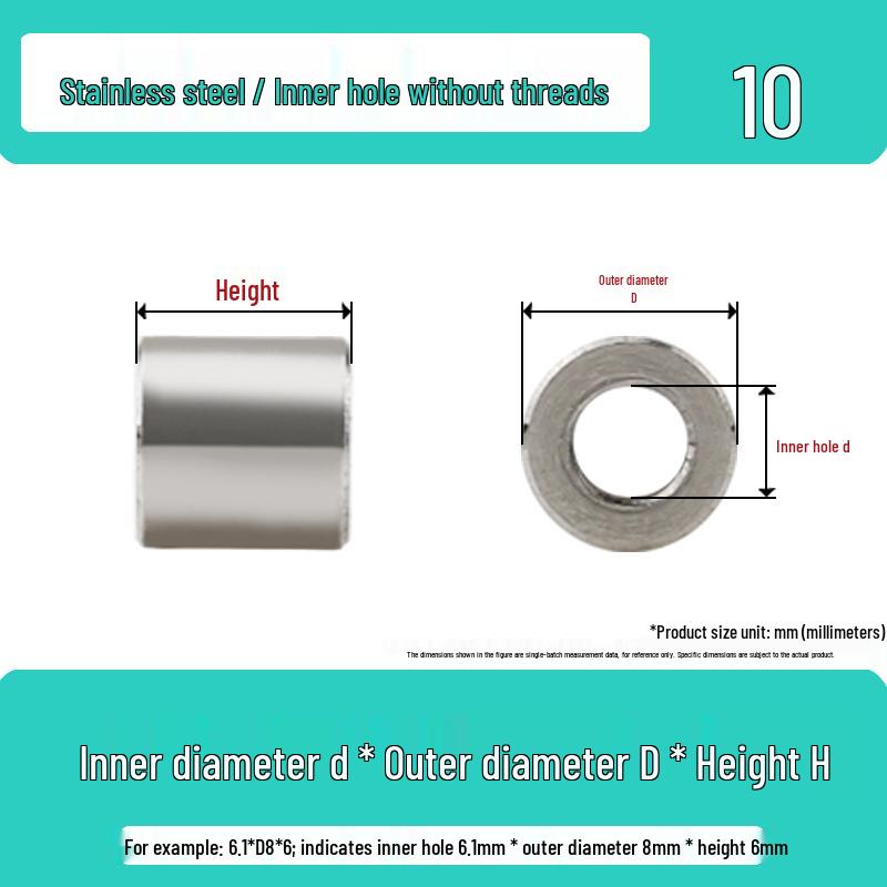 Stainless Steel Thickness-adjustable Washer & Shaft Sleeve (Sizes: M2.5, M3, M4, M6, M8, M12)