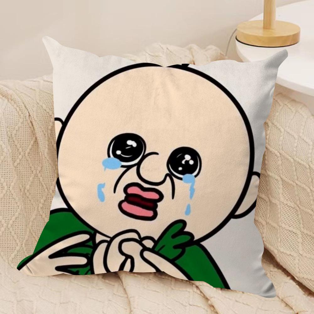 Funny Bbangbbangs Diary Cushion Cover Soft Plush Fabric Double-Sided Printed Sofa Cushion Cover For All Seasons Home Decor Gift