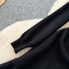 Spring Autumn Women Vintage Hepburn Style Black Full Sleeve Knitted Sweater Slim Fishtail Dresses