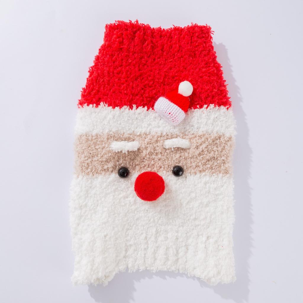 Pet dog clothes autumn and winter thickened knitted sweater Santa model