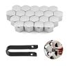 20 Pieces Wheel Nut Caps, 17mm Dustproof Rim Cover Plating, Hexagonal Chrome Bolt Wheel Cover Cache
